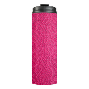 Pink leather leather texture skin thermal tumbler