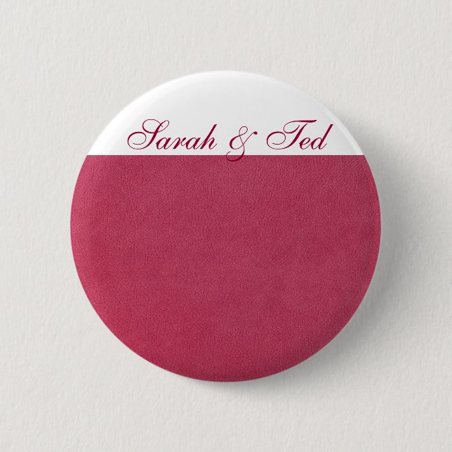Pink Leather Look 6 Cm Round Badge (Front)