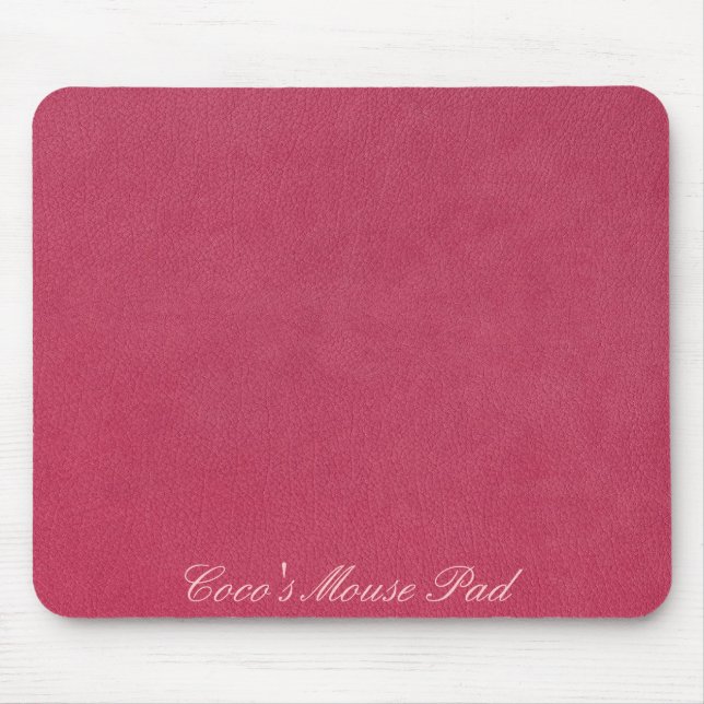 Pink Leather Look Mouse Mat (Front)