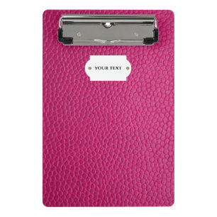 Pink leather mini clipboard