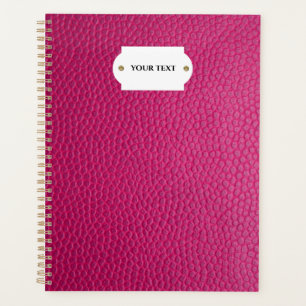 Pink leather planner