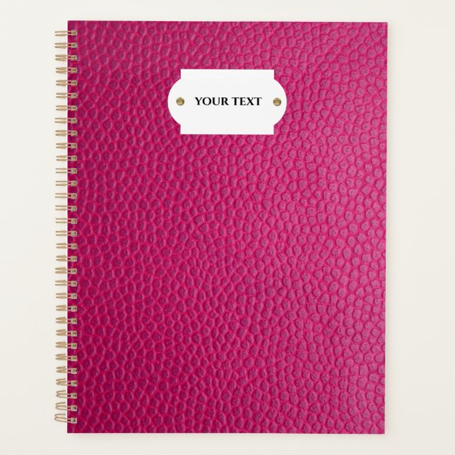 Pink leather  planner (Front)