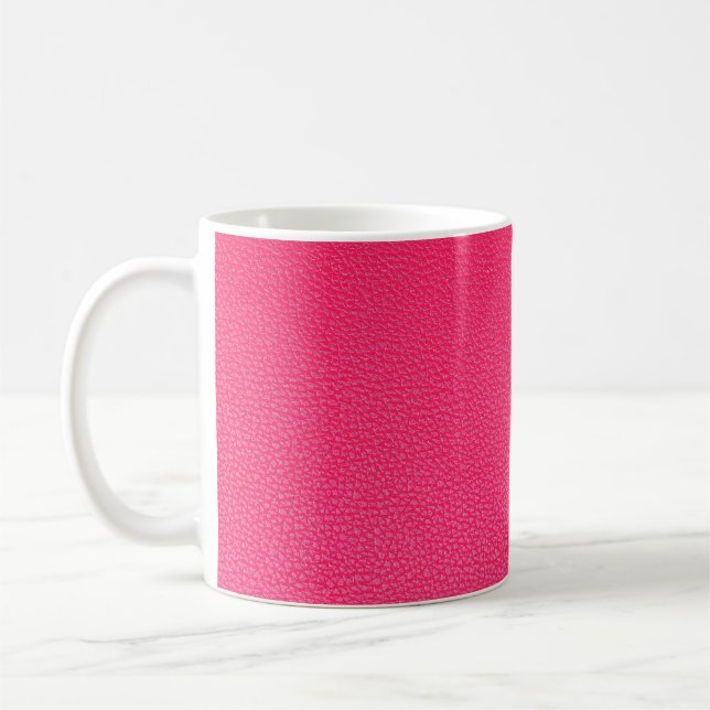 Pink leather texture coffee mug (Left)