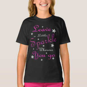 Pink Leave A Little Sparkle Inspirational T-Shirt