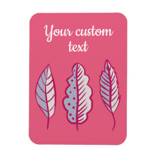 Pink Leaves Abstract Decorative Girly Custom Text Magnet