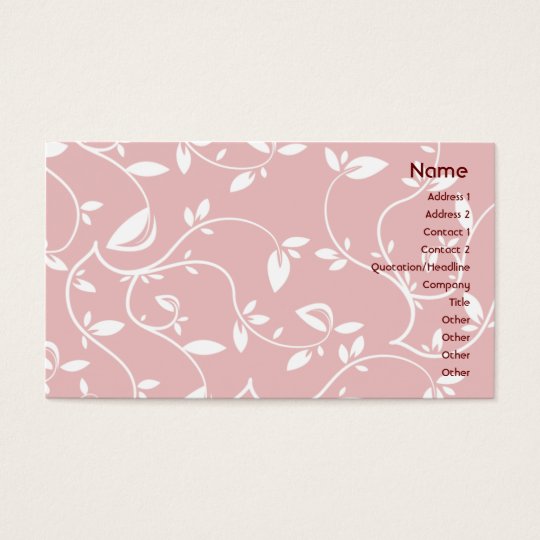 Pink Leaves - Business Business Card