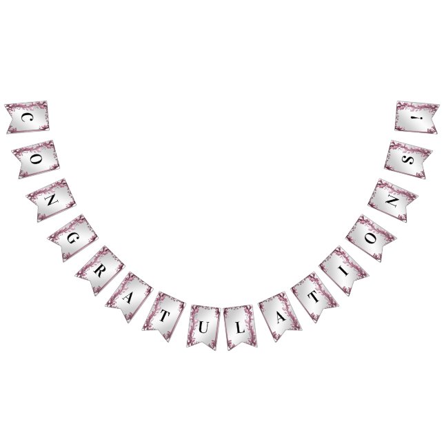 Pink Leaves Flourish Floral Bunting Flag (All)