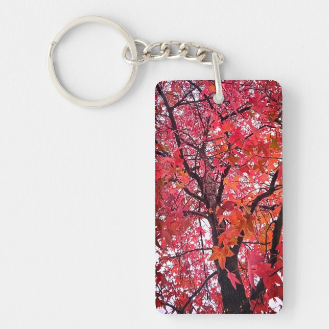 Pink leaves key ring (Front)