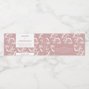 Pink Leaves Soap Label