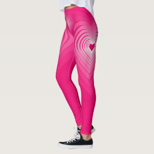 Pink Leggings with Hearts