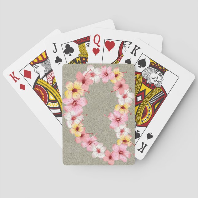 Pink Lei Play Playing Cards (Back)