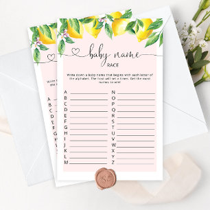 Pink lemon Baby name race game