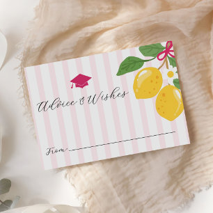Pink Lemon Citrus Advice Graduation Enclosure Card