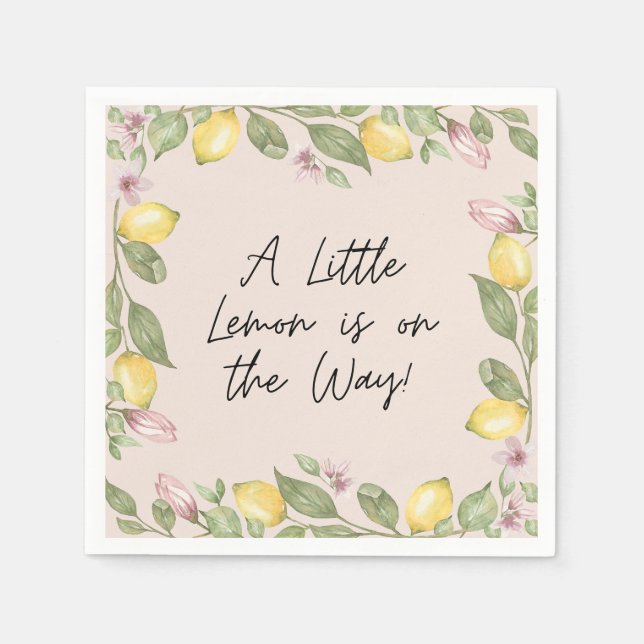 Pink Lemon Disposable Napkins (Front)