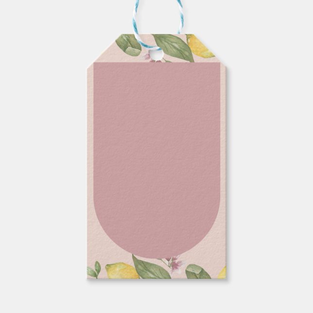 Pink Lemon Gift / Favour Tag (Front)