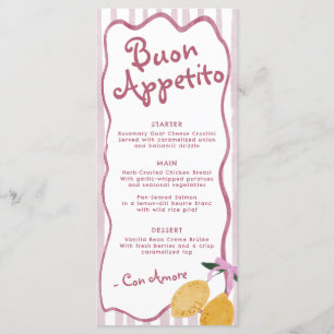 Pink Lemon Girls Baby Shower Menu