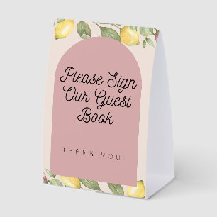 Pink Lemon Guest Book Table Sign