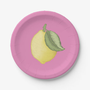 Pink Lemon Lemonade Birthday Party Paper Plates