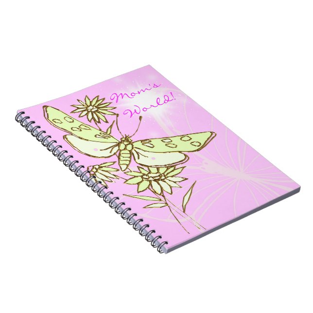 Pink Lemon Lime Butterfly Notebook (Right Side)
