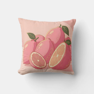 Pink Lemon Modern Feminine Citrus Cushion