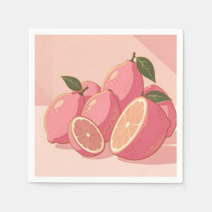 Pink Lemon Modern Feminine Citrus Napkin