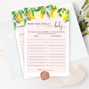 Pink lemon name that song baby shower game