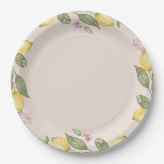 Pink Lemon Paper Plates