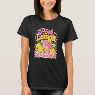 Pink Lemon Picnic Club – Retro Lemonade Summer T-Shirt