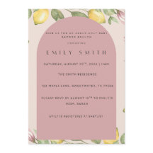 Pink Lemon Themed Baby Shower Invite