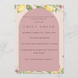Pink Lemon Themed Baby Shower Invite
