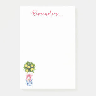 Pink Lemon Topiary Tree Reminders Post-it Notes
