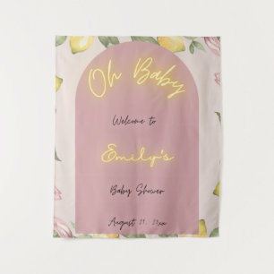 Pink Lemon Welcome Tapestry