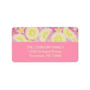 Pink Lemonade address label medium pink