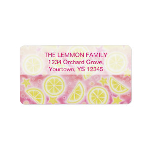 Pink Lemonade address label medium top text