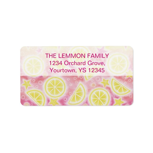 Pink Lemonade address label medium top text (Front)