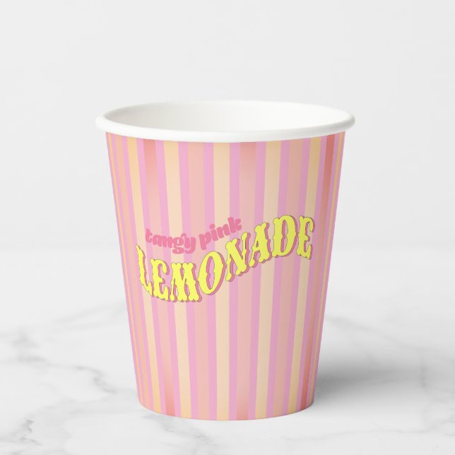 Pink Lemonade Birthday Paper Cups (Front)
