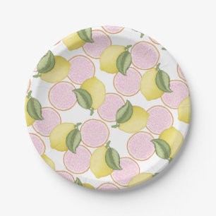 Pink Lemonade Birthday Theme Paper Plate