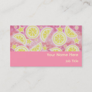 Pink Lemonade business card horizontal pink