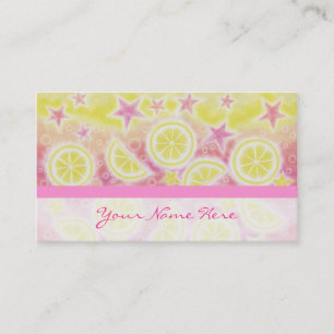 Pink Lemonade business card horizontal stripe