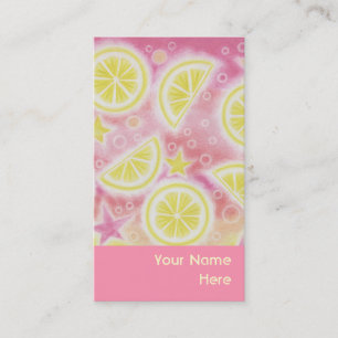 Pink Lemonade business card pink vertical