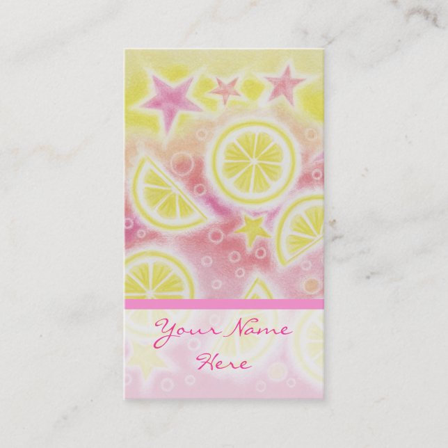 Pink Lemonade business card stripe portratt (Front)