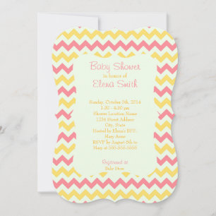 Pink Lemonade Chevron Baby Shower Invitation