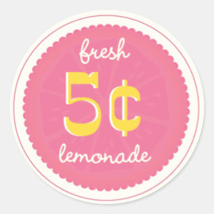 Pink Lemonade Favour Tags, Stickers, Seals