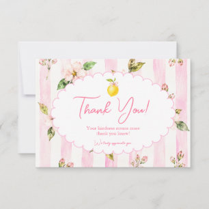 Pink Lemonade Floral Bridal Shower Thank You Card