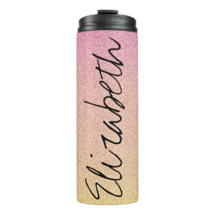 Pink Lemonade Glitter Ombre Thermal Tumbler
