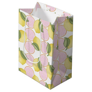 Pink Lemonade Lemon Themed Birthday Party Medium Gift Bag