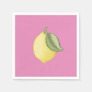 Pink Lemonade Lemon Themed Birthday Party Napkin