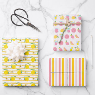 Pink Lemonade Lemons Amalfi Italy Wrapping Paper Sheet