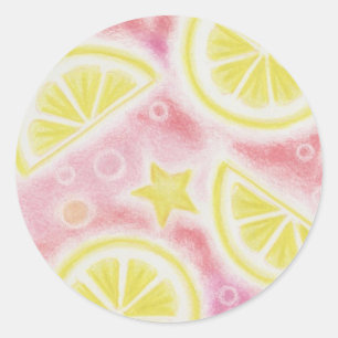 Pink Lemonade 'lemons' sticker round