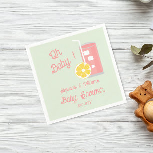Pink Lemonade Oh Baby Shower Party  Napkin
